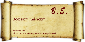 Bocsor Sándor névjegykártya