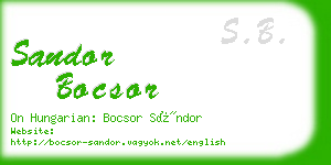 sandor bocsor business card